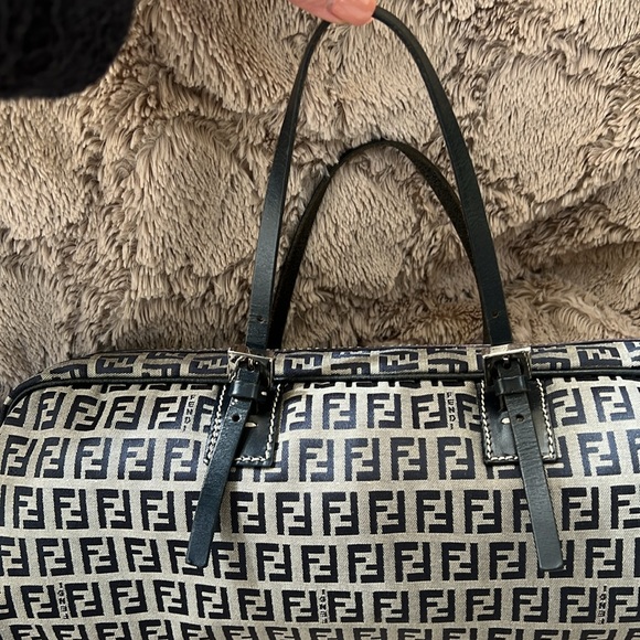 FENDI ZUCCHINO Navy baguette Handbag - Picture 9 of 16